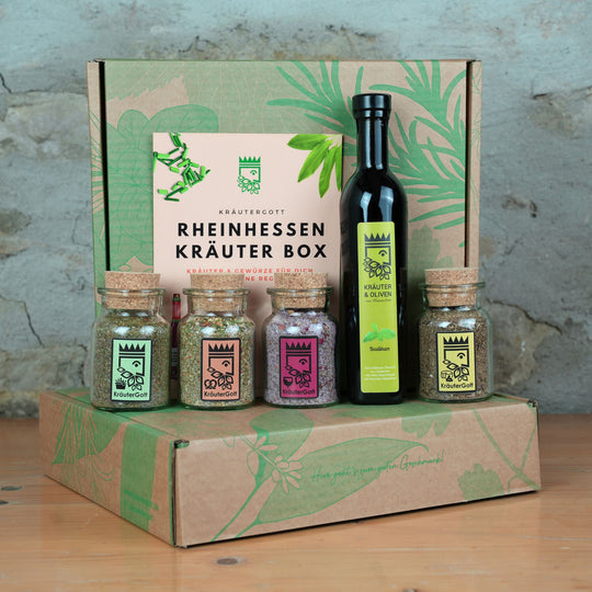 Rheinhessen Kräuterbox + Basilikum Öl