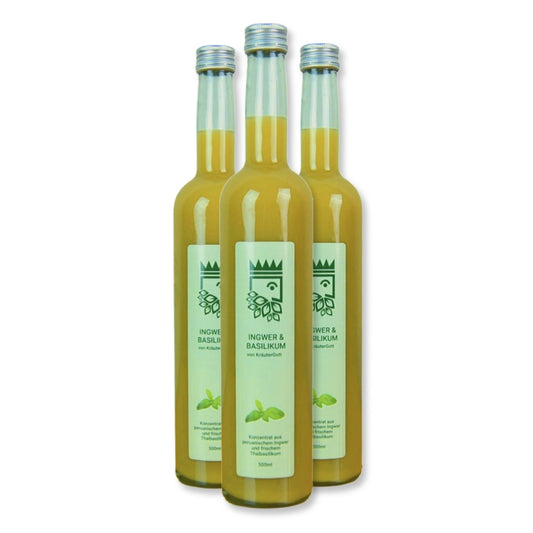 Ingwerkonzentrat mit Basilikum 3x 500ml