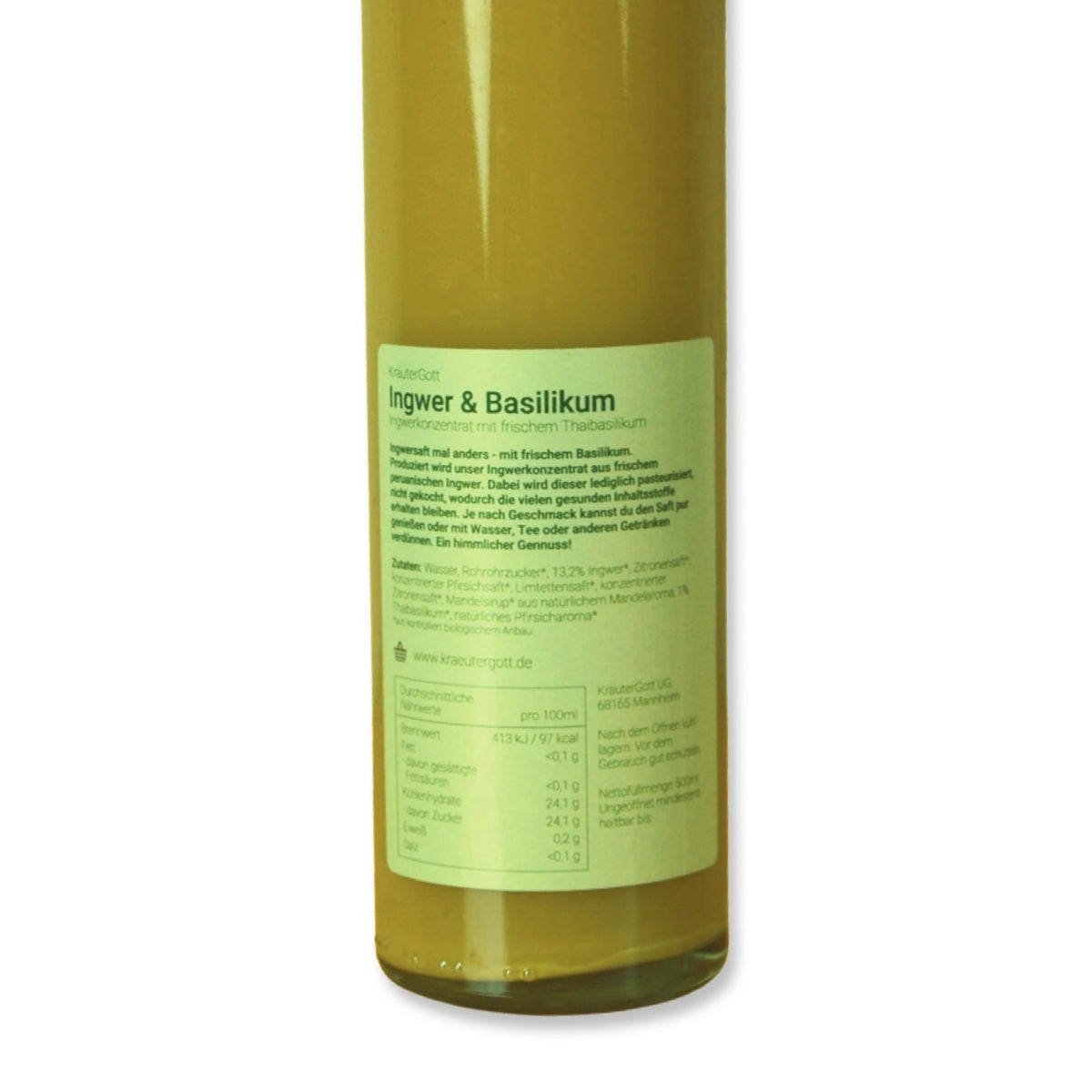 Ingwerkonzentrat mit Basilikum 500ml